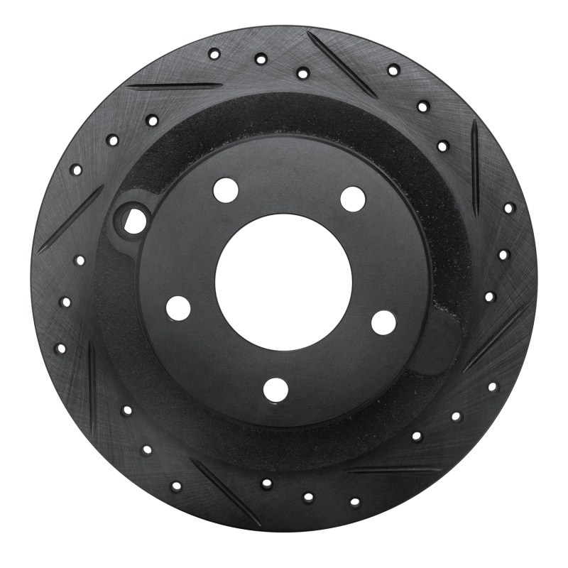 Mazda Millenia Brake Rotor (1) - Rear Right - R1 Concepts - Drilled & Slotted - Black - `95-`02